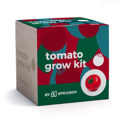 Tomato Grow Kit | Solid Wood Planter Cube | Eco-Friendly