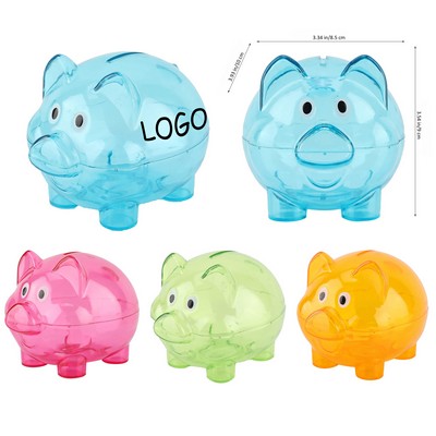 Resin Cute Pig Money Saving Transparent Coin Bank
